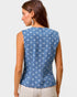 Medium Wash Polka Dot Denim Vest