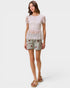 Light Wash Embroidered Rose Denim Shorts