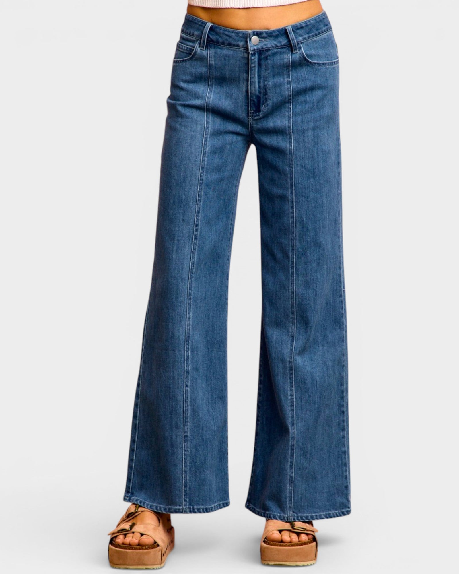 Medium Wash Wide Leg Jeans