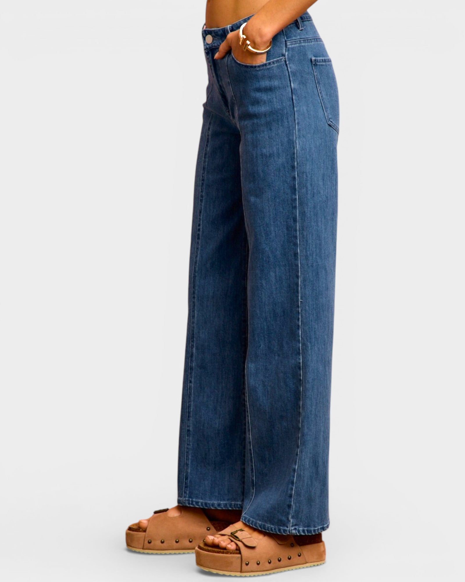 Medium Wash Wide Leg Jeans