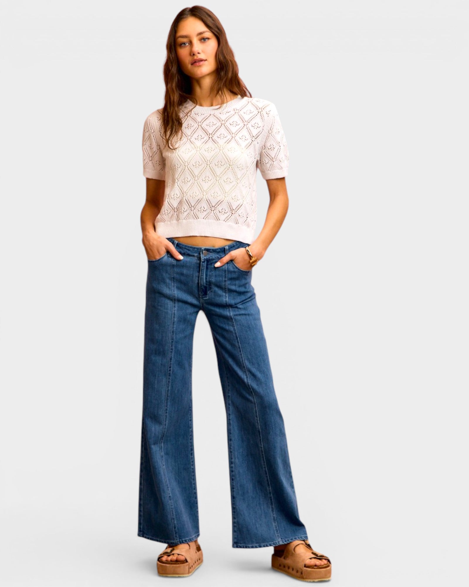 Medium Wash Wide Leg Jeans
