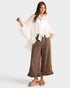 White Ruffle Tie Neck Blouse