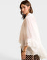 White Ruffle Tie Neck Blouse