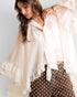White Ruffle Tie Neck Blouse