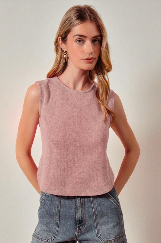 Mauve Textured Knit Tank