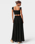Black Smocked Crop Top & Maxi Skirt Set