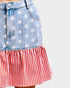 Skirt with American flag pattern on a plain background