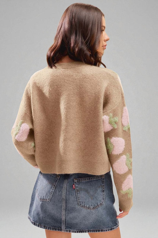 Blush Strawberry Knit Cardigan