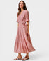 Red Stripe Wrap Midi Dress