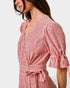 Red Stripe Wrap Midi Dress