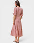 Red Stripe Wrap Midi Dress