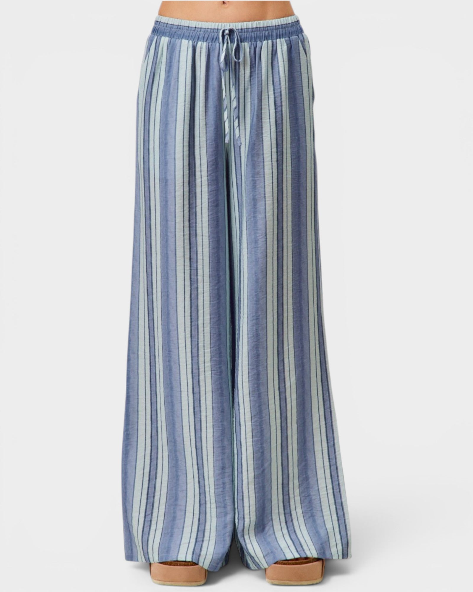 Blue Stripe Wide Leg Pants