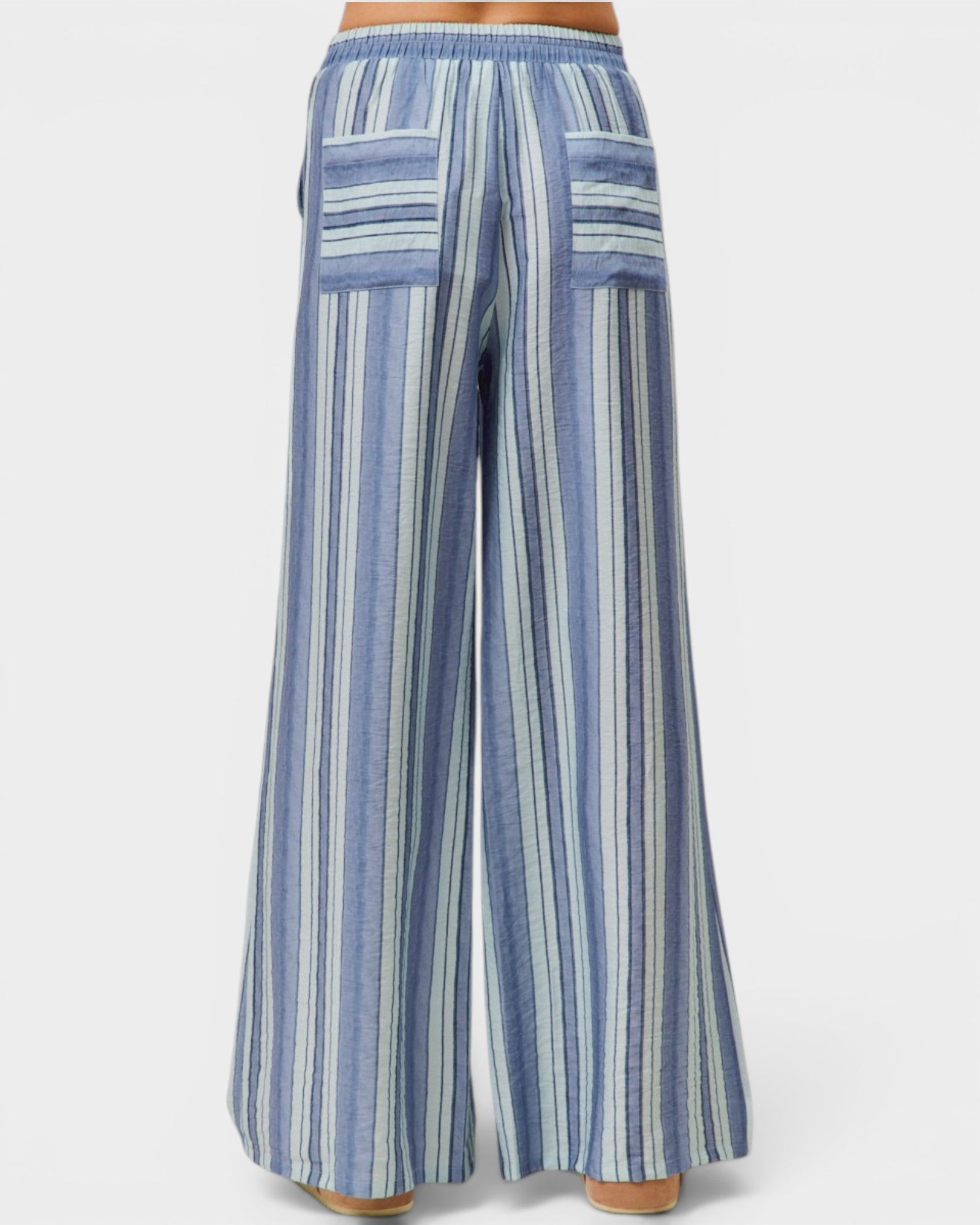 Blue Stripe Wide Leg Pants