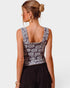 Charcoal Floral Seamless Square Neck Tank