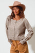 Taupe Leopard Button Front Top