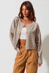 Taupe Leopard Button Front Top