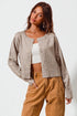 Taupe Leopard Button Front Top