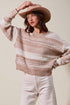 Taupe & Cream Striped Knit Sweater