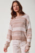 Taupe & Cream Striped Knit Sweater