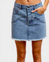 Light Wash Floral Pocket Denim Mini Skirt