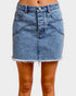 Light Wash Floral Pocket Denim Mini Skirt