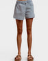 Light Wash Wrap Front Denim Skort