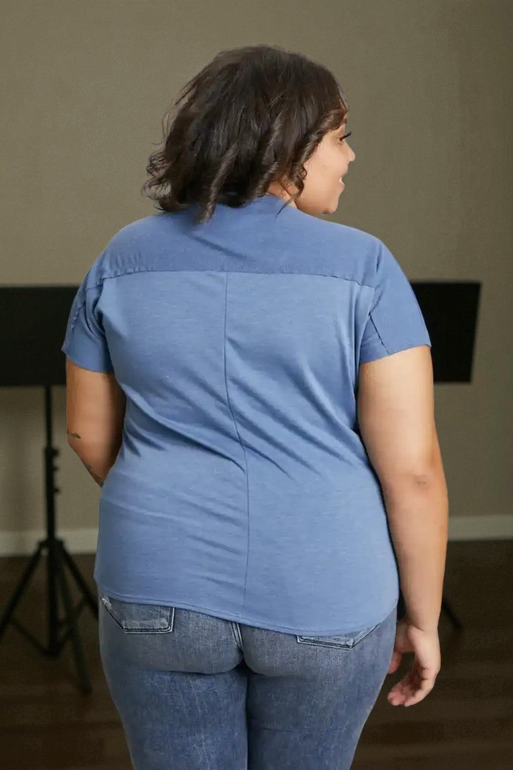 Denim Blue Short Sleeve Pocket Tee