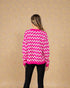 Hot Pink & Ivory Chevron Knit Sweater