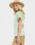 Sage & White Gingham Button Front Blouse