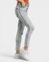 Light Wash Acid Wash Slim Jeans