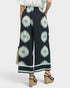 Black Sunburst Print Wide Leg Pants