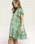 Ivory & Verdant Damask Mini Dress