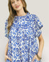 Ivory & Cobalt Damask Mini Dress