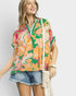 Green & Apricot Paisley Short Sleeve Top