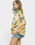 Green & Apricot Paisley Short Sleeve Top
