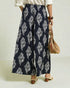 Navy & White Boho Print Wide Leg Pants