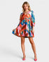 Coral & Teal Abstract Mini Dress