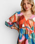 Coral & Teal Abstract Mini Dress