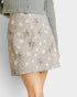 Light Gray Star Print Mini Skirt