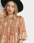 Terracotta Border Print Mini Dress