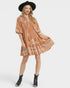 Terracotta Border Print Mini Dress