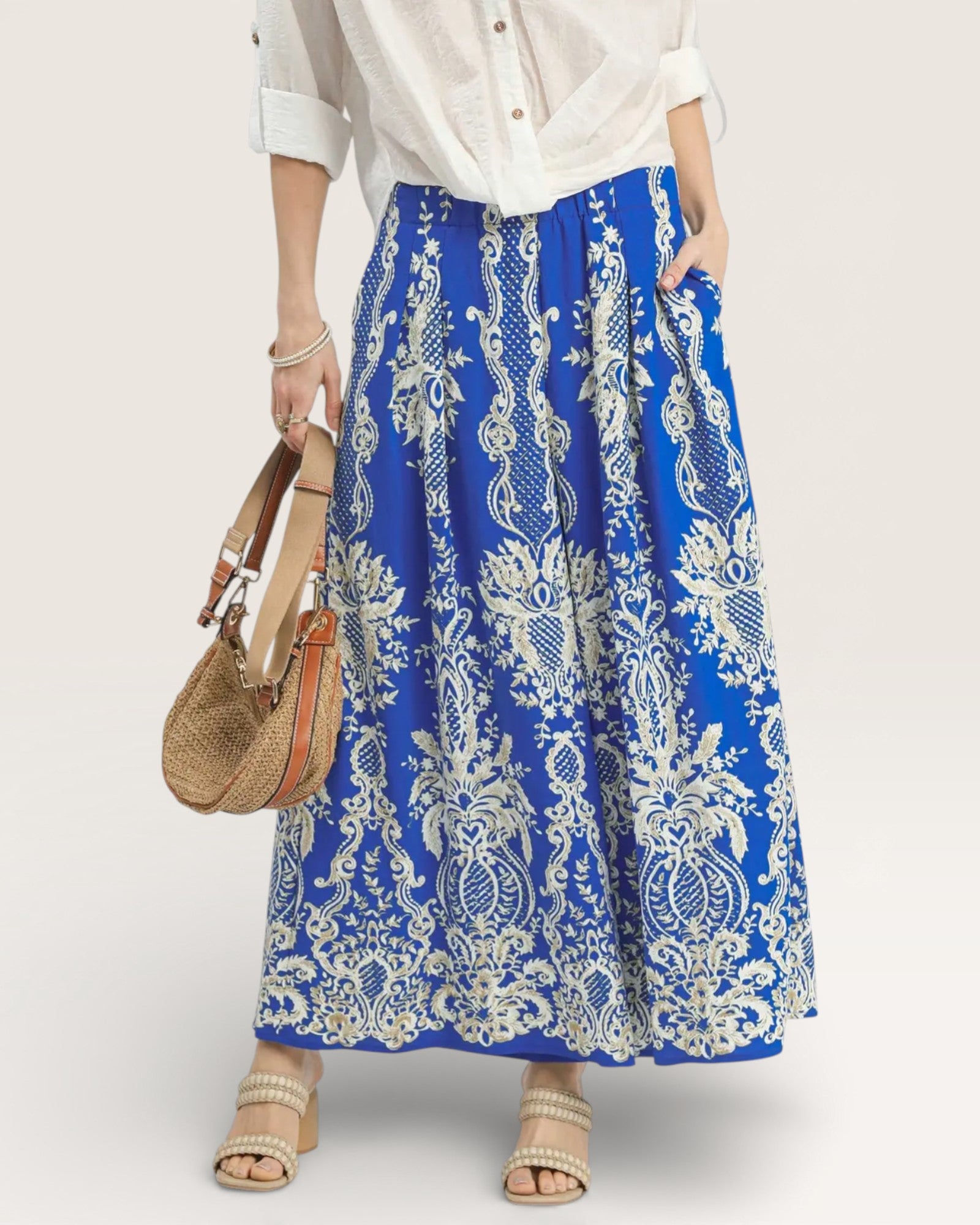 Royal & Ivory Baroque Wide Leg Pants