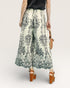 Ivory & Charcoal Baroque Wide Leg Pants