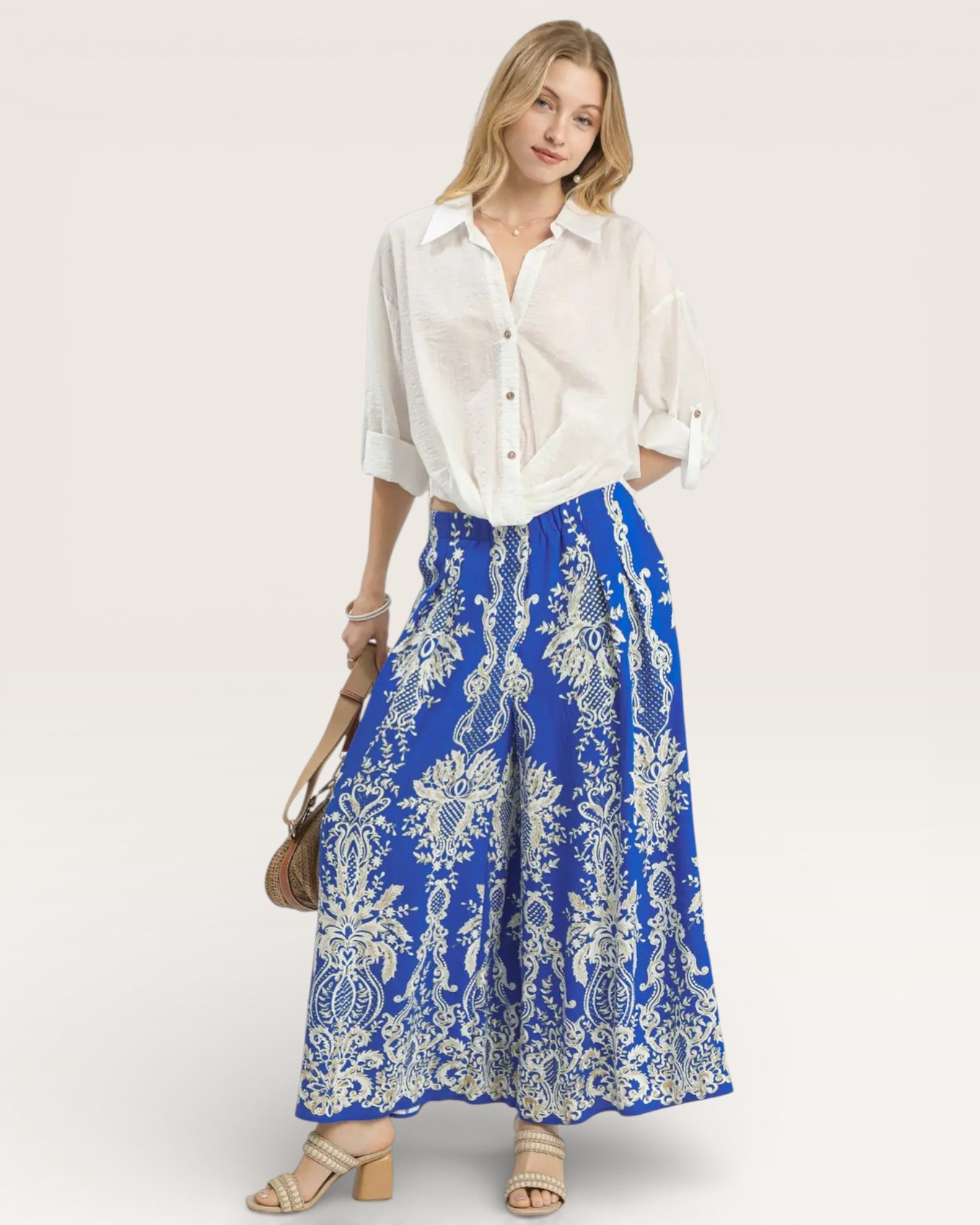 Royal & Ivory Baroque Wide Leg Pants