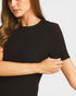 Black Ribbed Short Sleeve Top