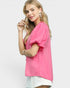 Rose Pink Puff Sleeve Button Blouse