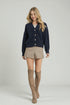 Navy Button Front Cardigan