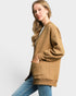 Camel Quilted Button Front Cardigan