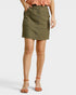 Olive Button Front Mini Skirt