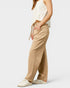 Khaki Rope Belt Wide Leg Pants